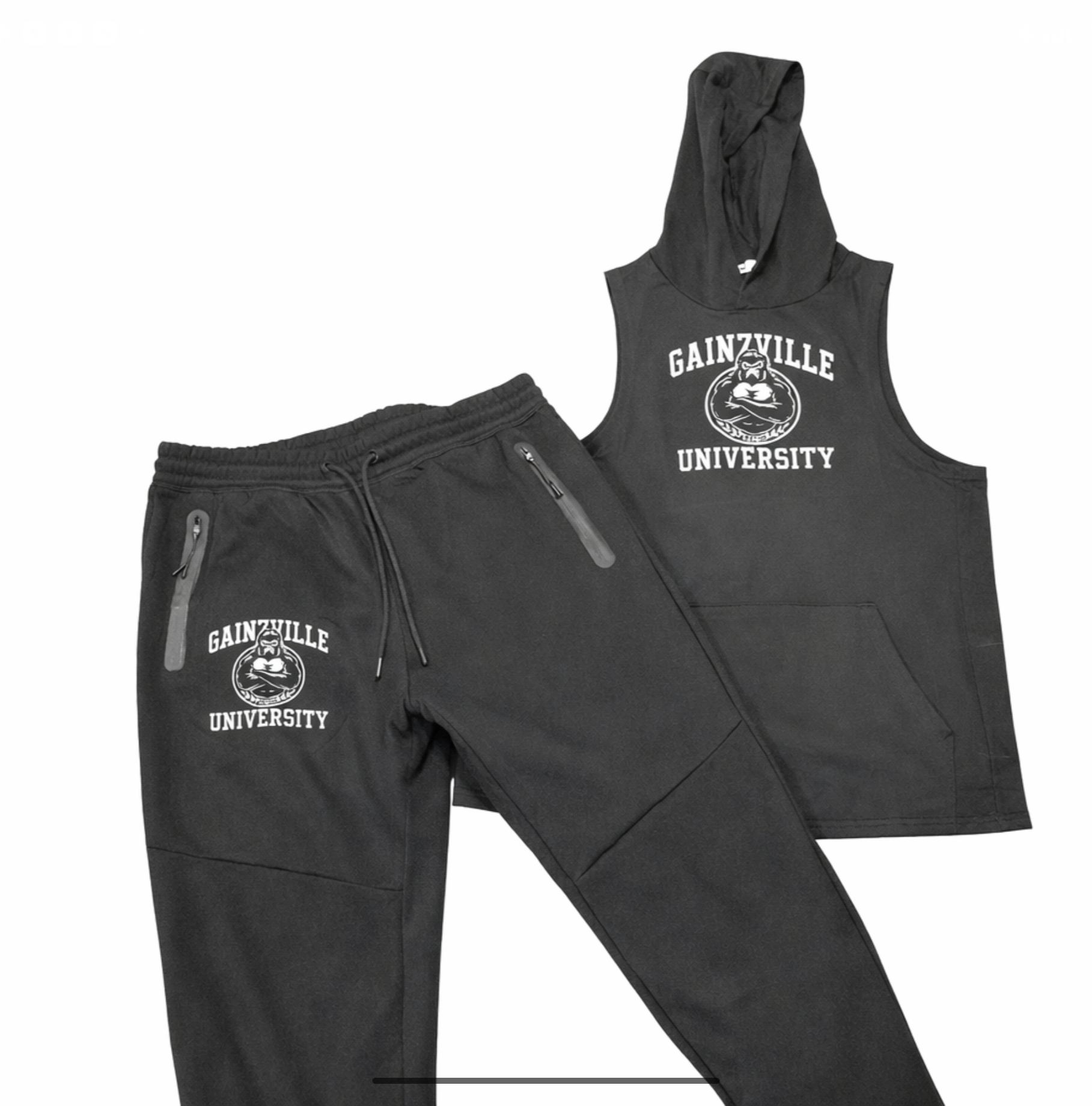 Gainzville University Signature Men's Sleeveless Hooded Tank
